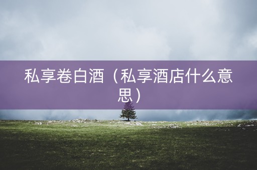 私享卷白酒（私享酒店什么意思）