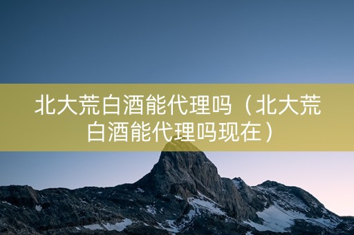 北大荒白酒能代理吗（北大荒白酒能代理吗现在）