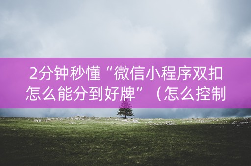 2分钟秒懂“微信小程序双扣怎么能分到好牌”（怎么控制输赢)