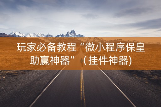 玩家必备教程“微小程序保皇助赢神器”（挂件神器)