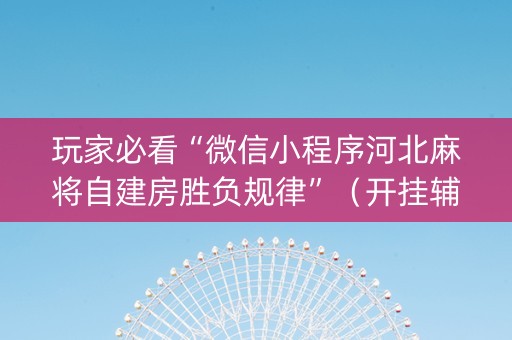 玩家必看“微信小程序河北麻将自建房胜负规律”（开挂辅助插件)