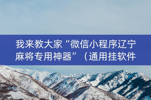 我来教大家“微信小程序辽宁麻将专用神器”（通用挂软件多少钱)