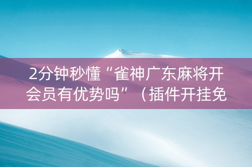 2分钟秒懂“雀神广东麻将开会员有优势吗”（插件开挂免费AI)