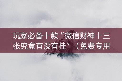 玩家必备十款“微信财神十三张究竟有没有挂”（免费专用神器)