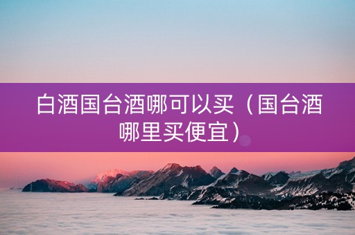 白酒国台酒哪可以买（国台酒哪里买便宜）