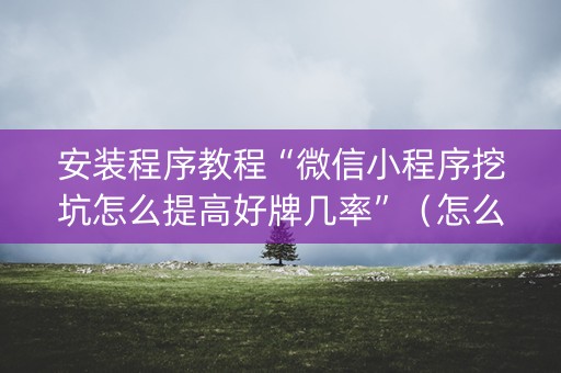 安装程序教程“微信小程序挖坑怎么提高好牌几率”（怎么让系统给你发好牌)