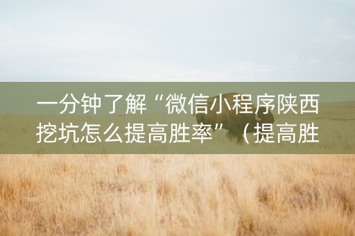 一分钟了解“微信小程序陕西挖坑怎么提高胜率”（提高胜率技巧)