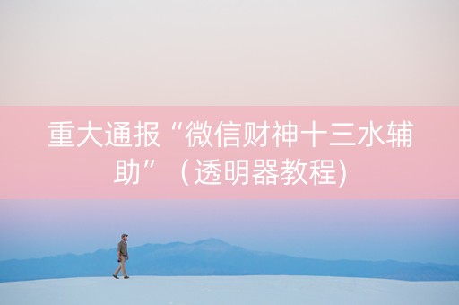 重大通报“微信财神十三水辅助”（透明器教程)