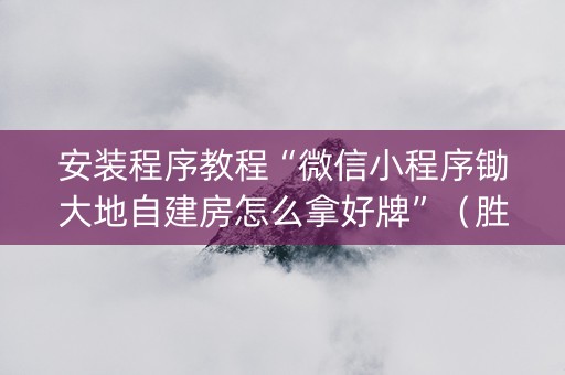 安装程序教程“微信小程序锄大地自建房怎么拿好牌”（胜率到哪调)