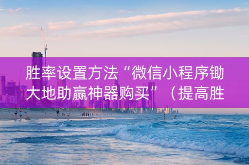 胜率设置方法“微信小程序锄大地助赢神器购买”（提高胜率软件)