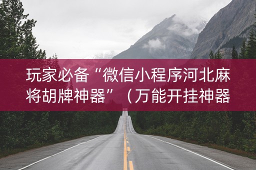 玩家必备“微信小程序河北麻将胡牌神器”（万能开挂神器)
