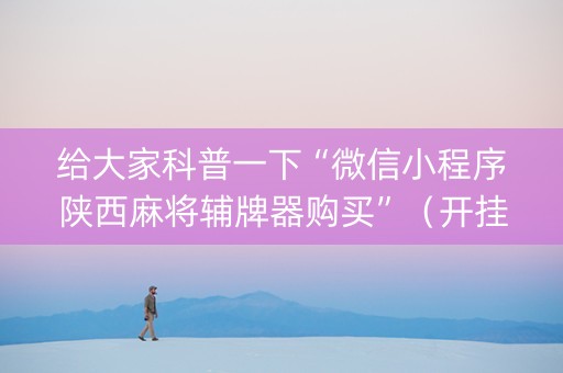 给大家科普一下“微信小程序陕西麻将辅牌器购买”（开挂辅助脚本)