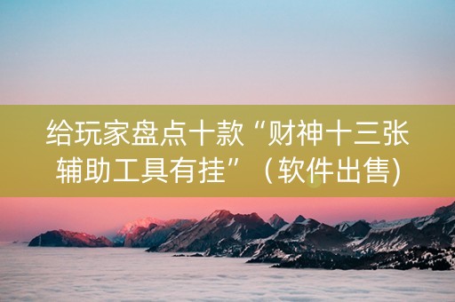 给玩家盘点十款“财神十三张辅助工具有挂”（软件出售)