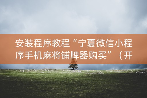 安装程序教程“宁夏微信小程序手机麻将铺牌器购买”（开挂辅助插件)