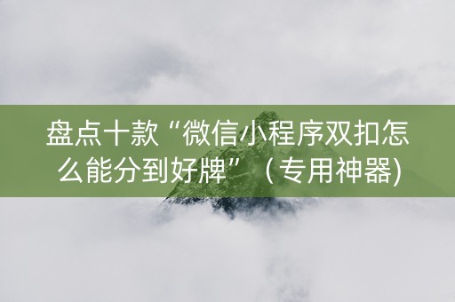盘点十款“微信小程序双扣怎么能分到好牌”（专用神器)