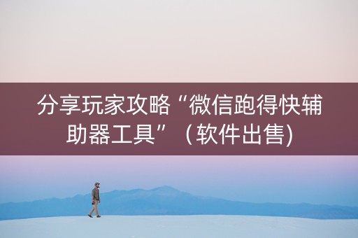 分享玩家攻略“微信跑得快辅助器工具”（软件出售)