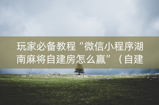 玩家必备教程“微信小程序湖南麻将自建房怎么赢”（自建房怎么拿好牌)