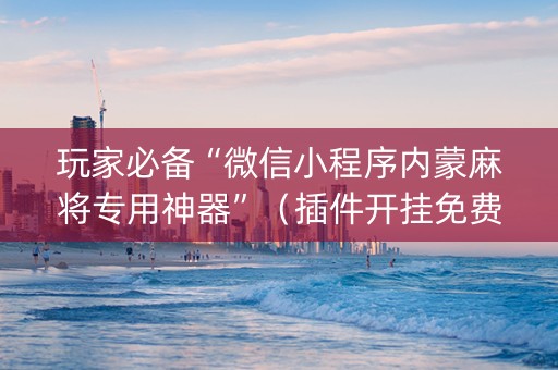 玩家必备“微信小程序内蒙麻将专用神器”（插件开挂免费AI)