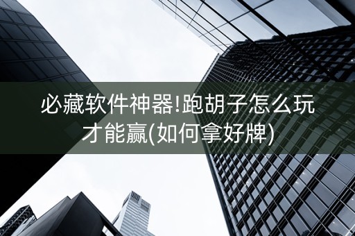 必藏软件神器!跑胡子怎么玩才能赢(如何拿好牌)