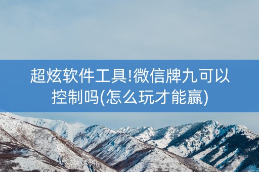超炫软件工具!微信牌九可以控制吗(怎么玩才能赢)