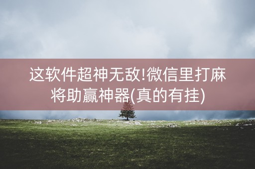 这软件超神无敌!微信里打麻将助赢神器(真的有挂)