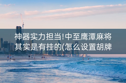 神器实力担当!中至鹰潭麻将其实是有挂的(怎么设置胡牌)