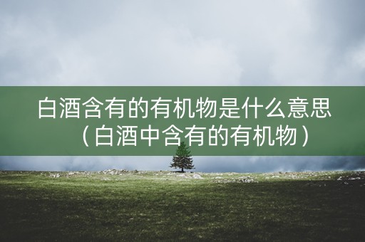 白酒含有的有机物是什么意思（白酒中含有的有机物）