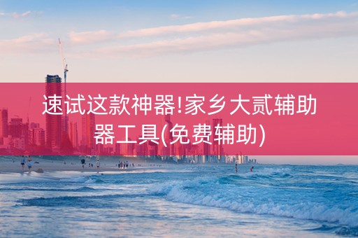 速试这款神器!家乡大贰辅助器工具(免费辅助)