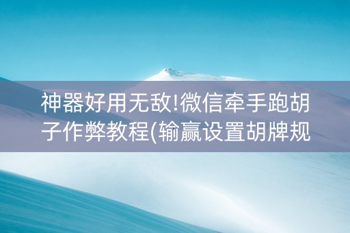 神器好用无敌!微信牵手跑胡子作弊教程(输赢设置胡牌规律)