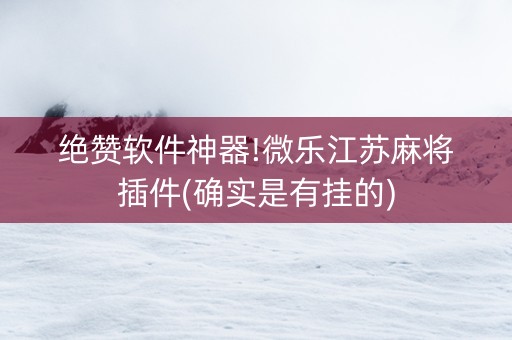 绝赞软件神器!微乐江苏麻将插件(确实是有挂的)