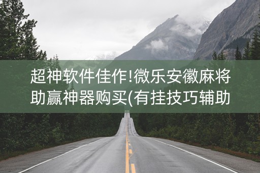 超神软件佳作!微乐安徽麻将助赢神器购买(有挂技巧辅助器)
