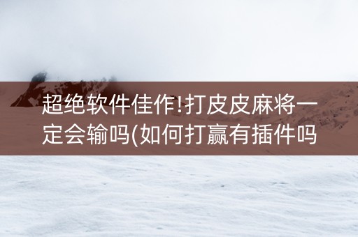 超绝软件佳作!打皮皮麻将一定会输吗(如何打赢有插件吗)