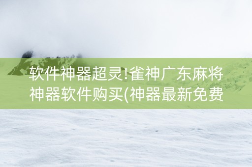 软件神器超灵!雀神广东麻将神器软件购买(神器最新免费)