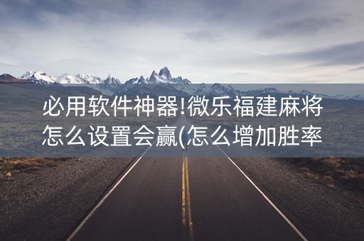 必用软件神器!微乐福建麻将怎么设置会赢(怎么增加胜率)