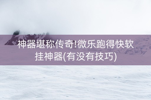 神器堪称传奇!微乐跑得快软挂神器(有没有技巧)