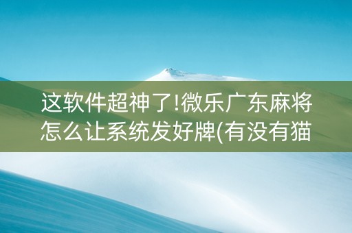 这软件超神了!微乐广东麻将怎么让系统发好牌(有没有猫腻)