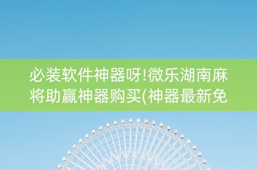 必装软件神器呀!微乐湖南麻将助赢神器购买(神器最新免费)