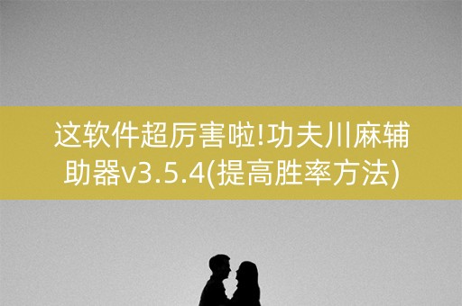 这软件超厉害啦!功夫川麻辅助器v3.5.4(提高胜率方法)