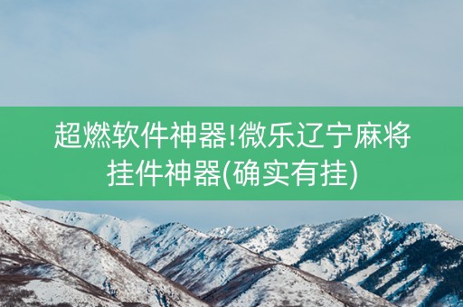 超燃软件神器!微乐辽宁麻将挂件神器(确实有挂)