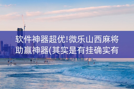 软件神器超优!微乐山西麻将助赢神器(其实是有挂确实有挂)