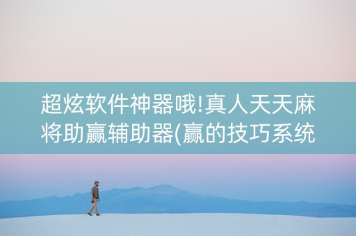 超炫软件神器哦!真人天天麻将助赢辅助器(赢的技巧系统规律)