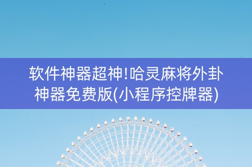 软件神器超神!哈灵麻将外卦神器免费版(小程序控牌器)