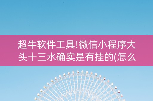 超牛软件工具!微信小程序大头十三水确实是有挂的(怎么提高赢牌率)