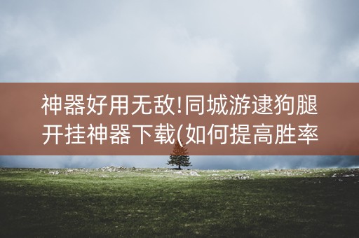 神器好用无敌!同城游逮狗腿开挂神器下载(如何提高胜率)