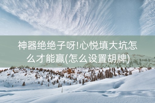 神器绝绝子呀!心悦填大坑怎么才能赢(怎么设置胡牌)