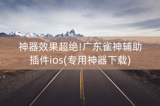 神器效果超绝!广东雀神辅助插件ios(专用神器下载)