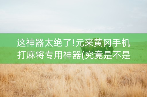 这神器太绝了!元来黄冈手机打麻将专用神器(究竟是不是有挂)