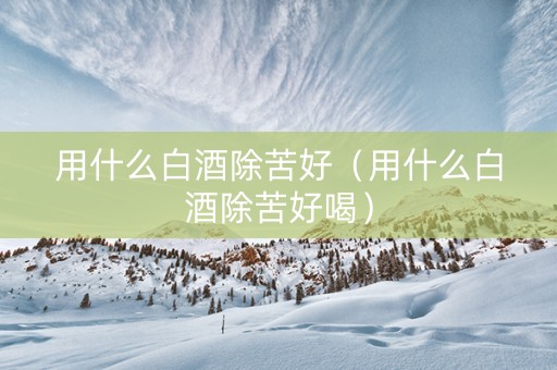 用什么白酒除苦好（用什么白酒除苦好喝）