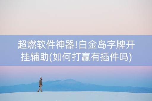 超燃软件神器!白金岛字牌开挂辅助(如何打赢有插件吗)