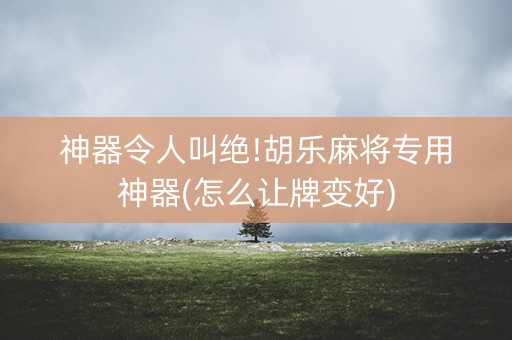 神器令人叫绝!胡乐麻将专用神器(怎么让牌变好)
